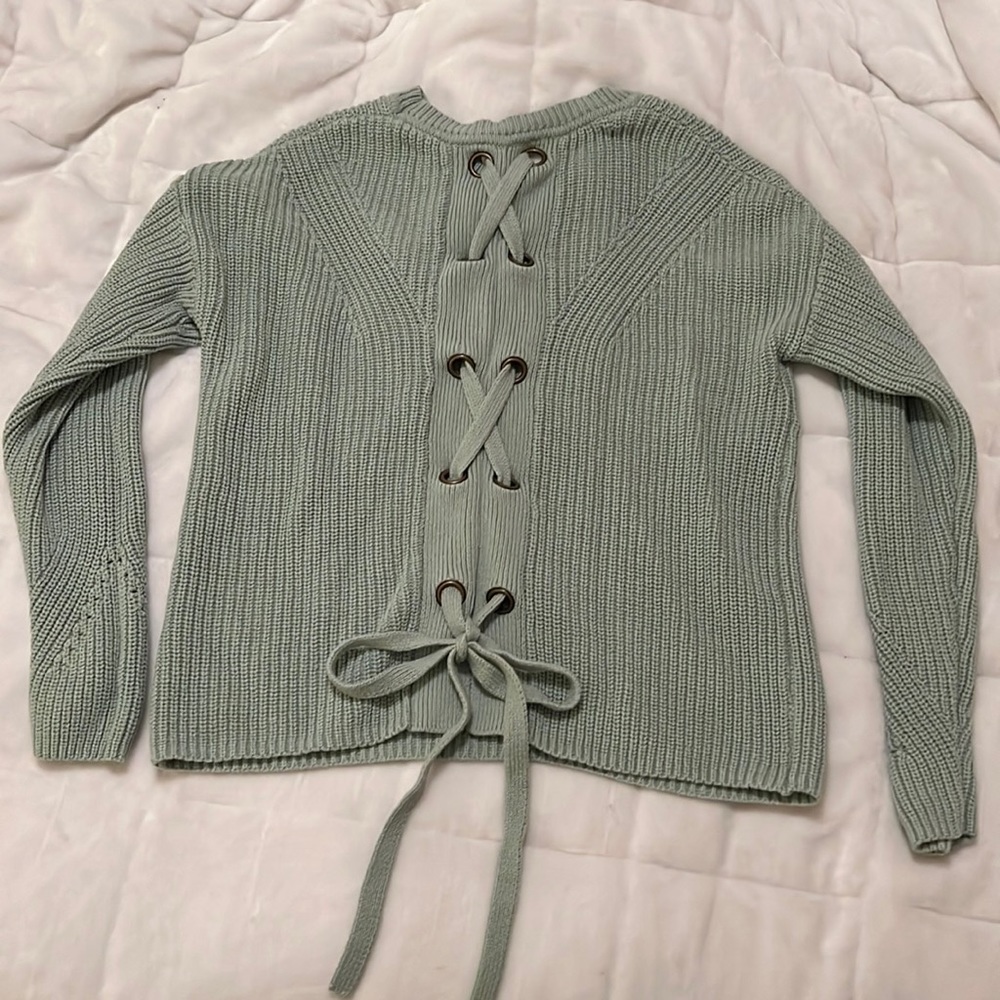 Lucky brand lace up sweater